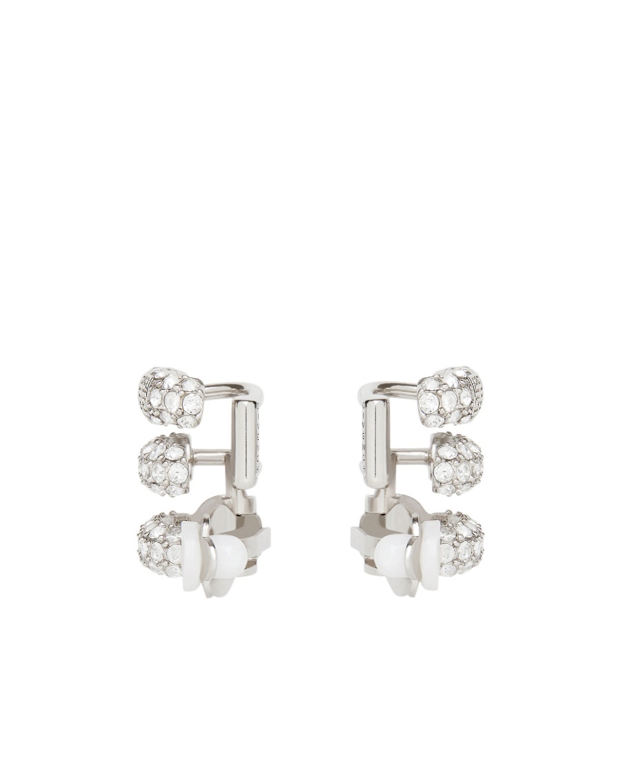 Givenchy Stitch Clip Earrings In Metal With Crystals