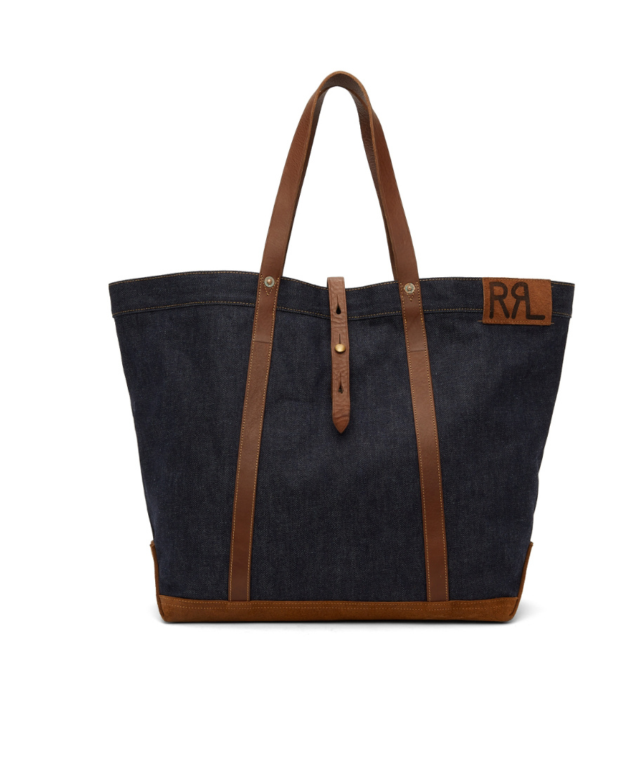 Rrl Logo Tote Bag In Black