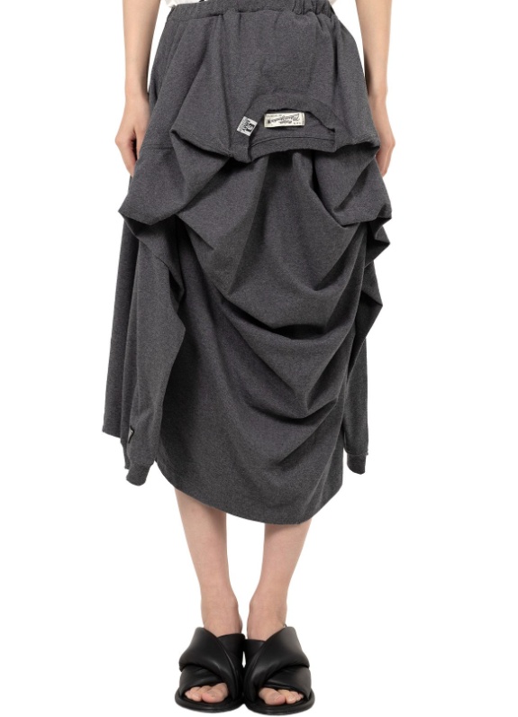 Miharayasuhiro Draped Asymmetrical Skirt In Gray