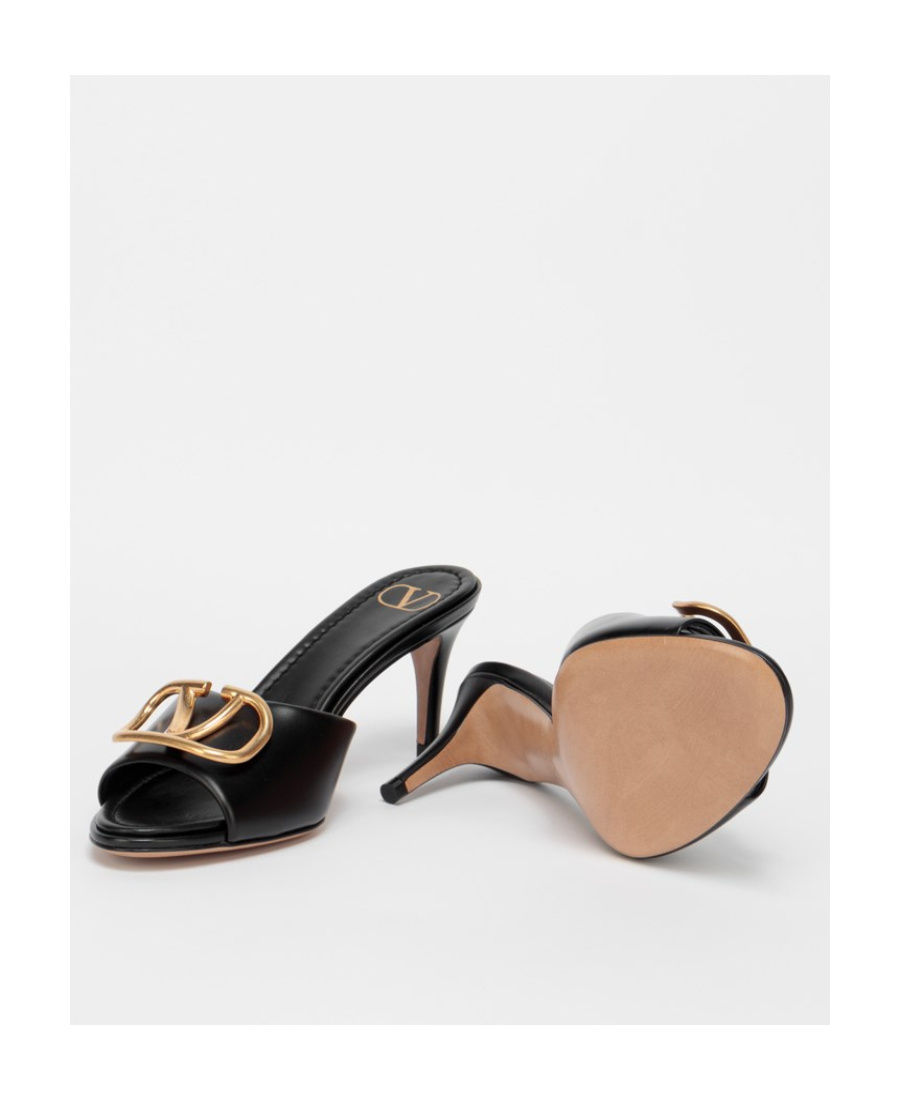 Valentino 60 Vlogo Signature Mules In Calf Leather In Black