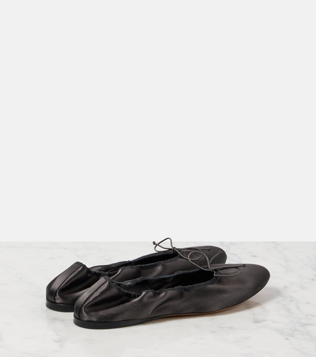 The Row Awar Satin Ballet Flats In Black