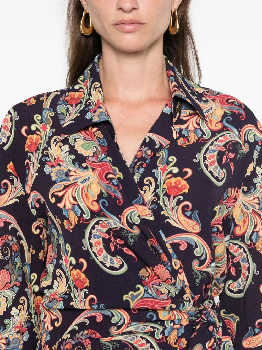 Etro Long-sleeved Dress In Black