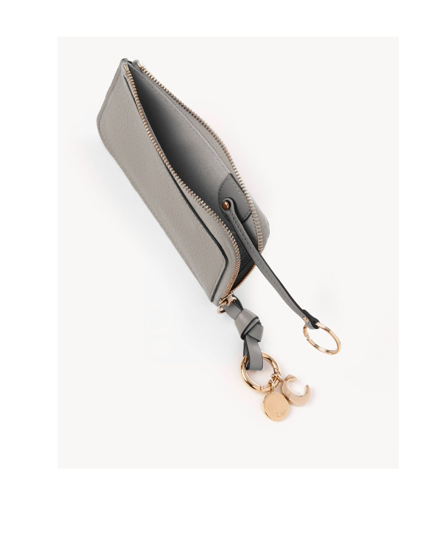 Chloé Gray Alphabet Zip Card Holder In Gray