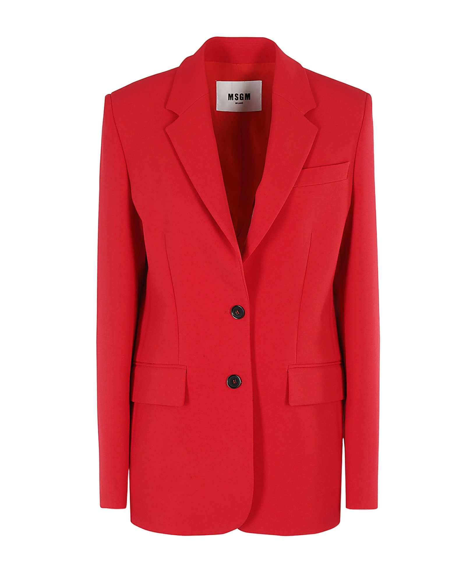 Msgm Long-sleeved Suit Coat In Red