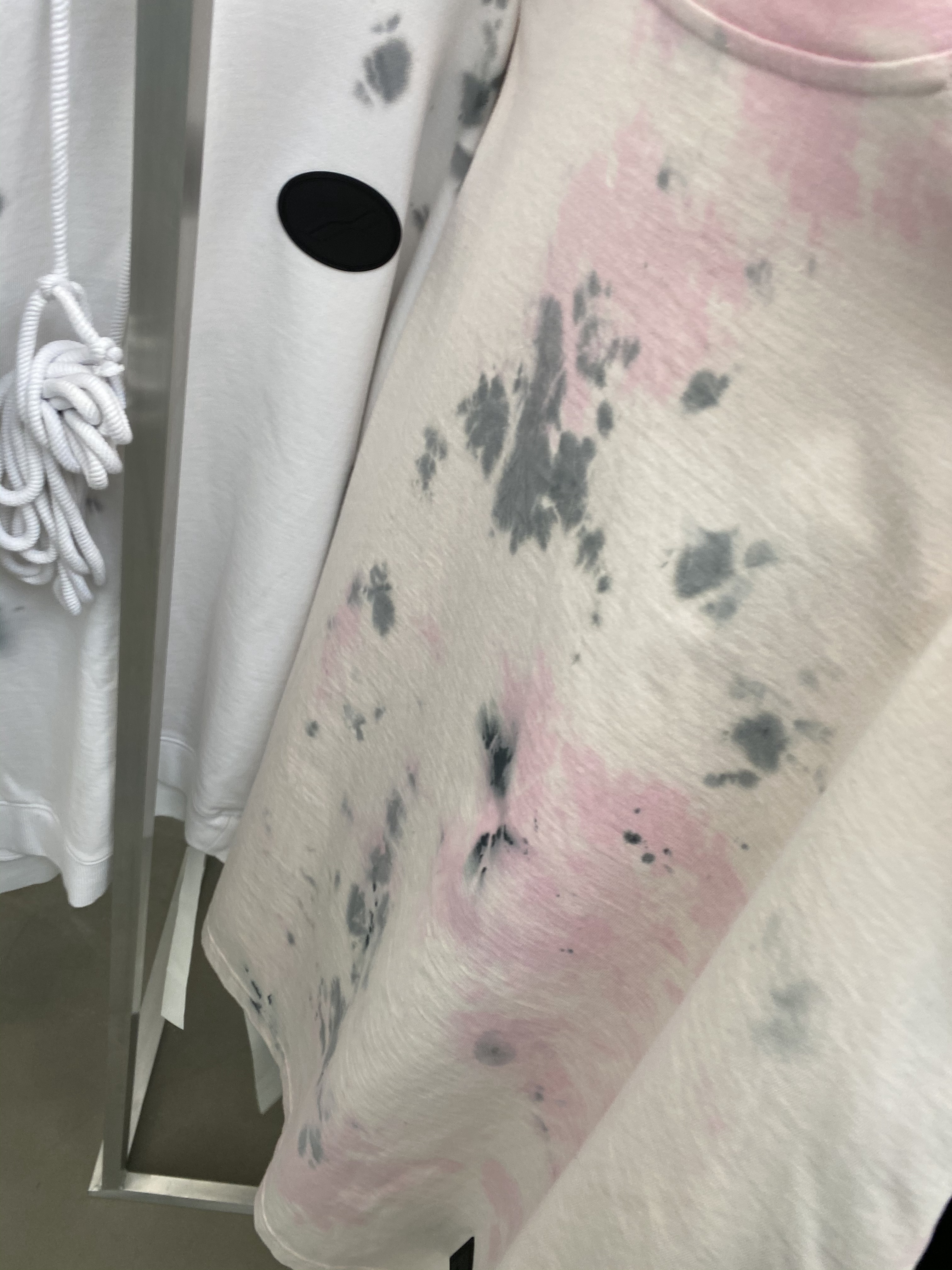 We11 Done Logo Stitching Tie-dyed Long-sleeved T-shirt In Nude