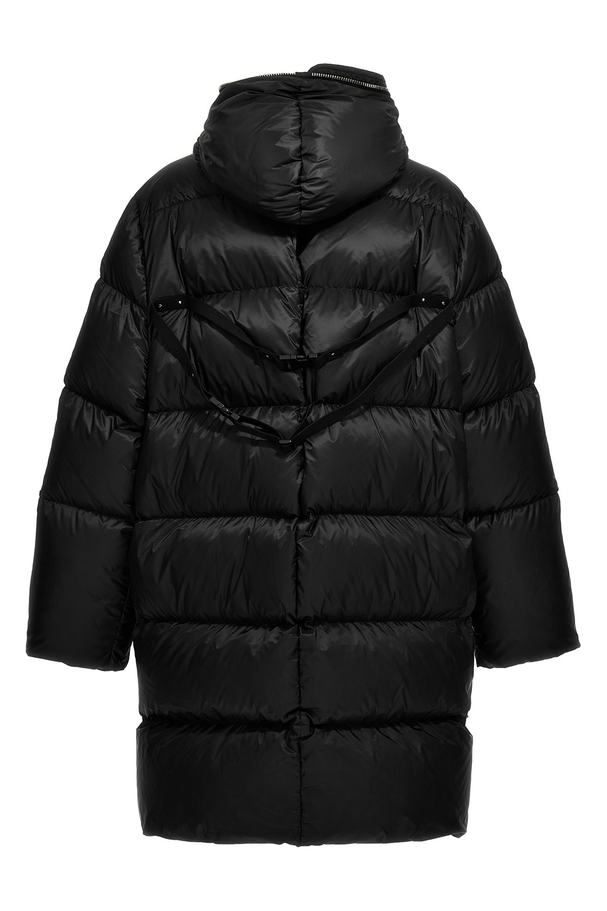 Moncler X Rick Owens Gimp Logo-patch Padded Coat In Black