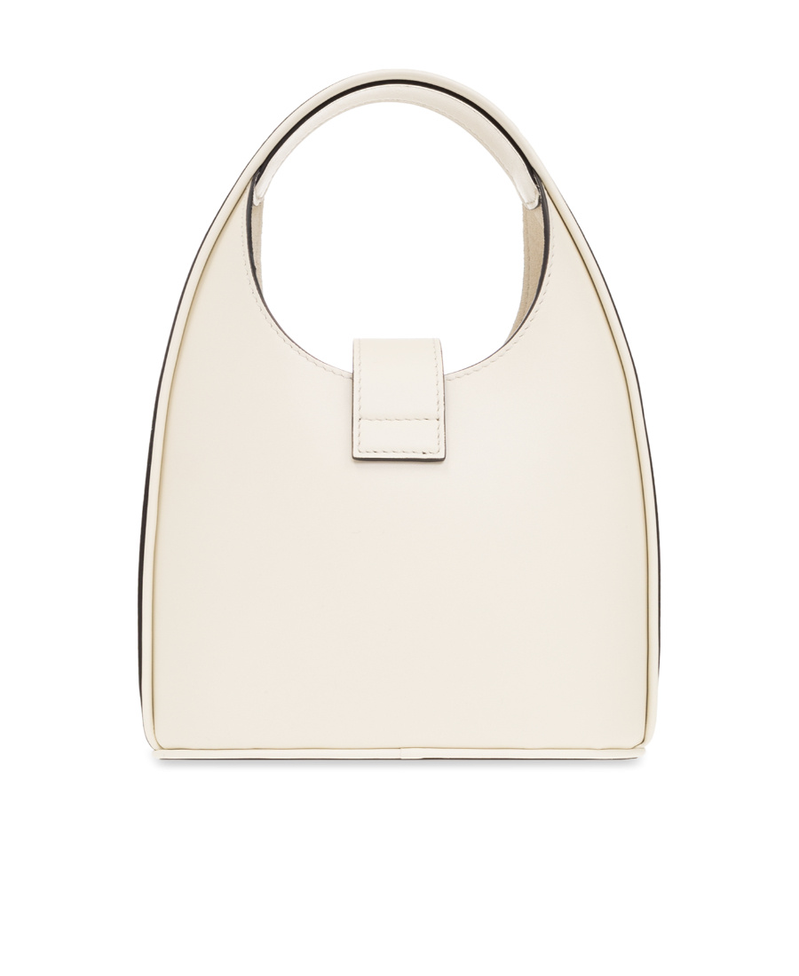Ferragamo Salvatore Gancini-buckle Logo-engraved Mini Hobo Bag In White