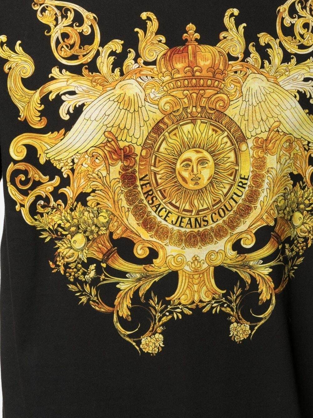 Versace Jeans Baroque Pattern-print T-shirt In Black