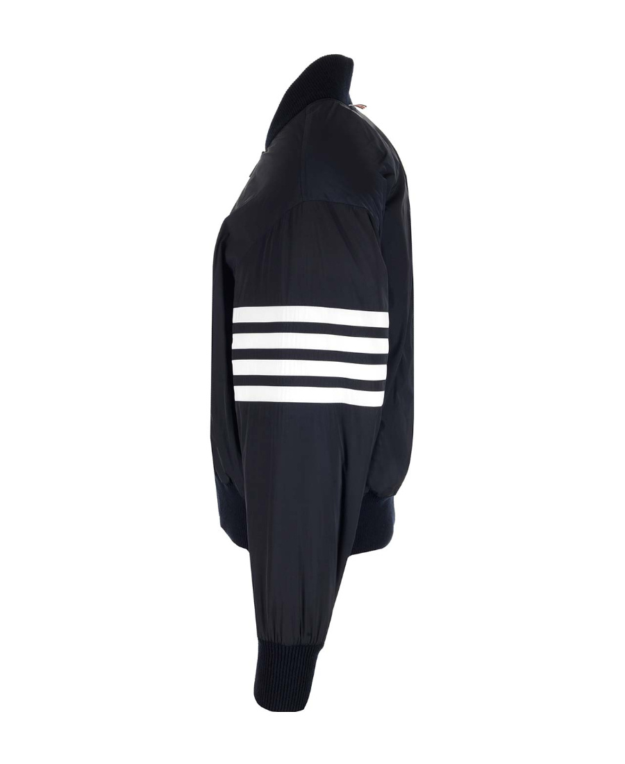 Shop Thom Browne Stripe-detail Padded Jacket In Blue