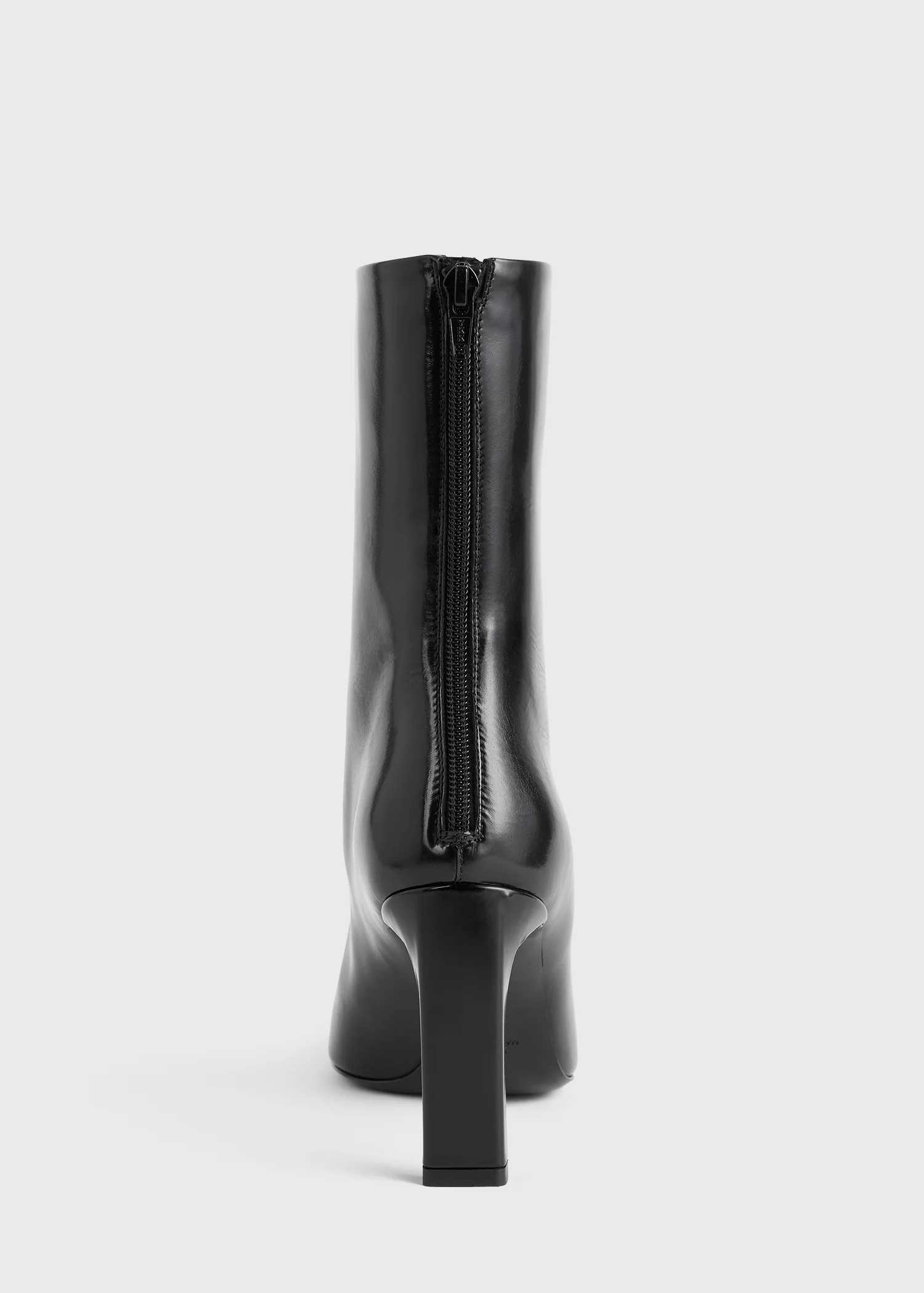 Totême Toteme 80 Glossed Leather Mid-calf Boots In Black
