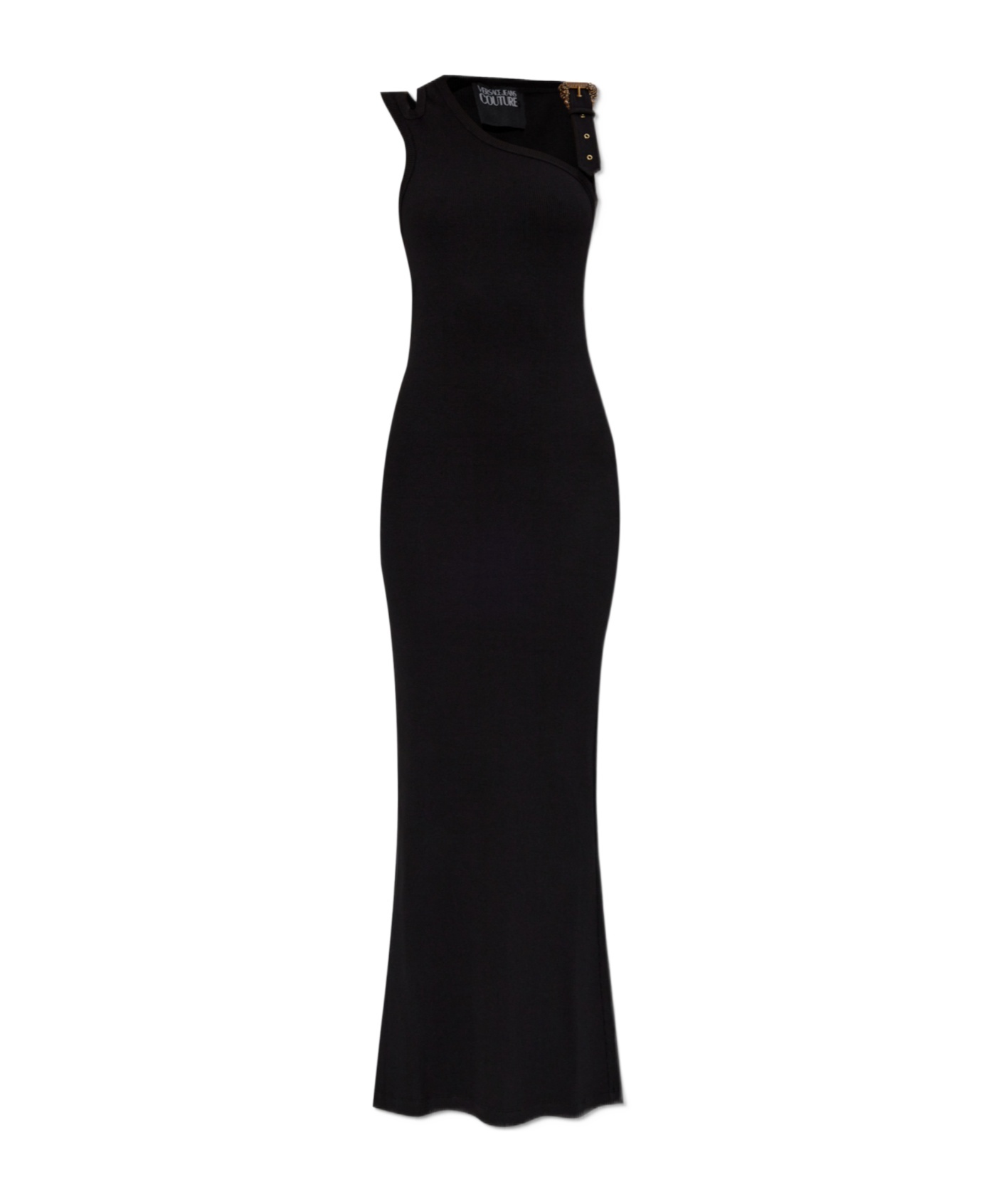 Versace Jeans Rib Suspender Dress In Black