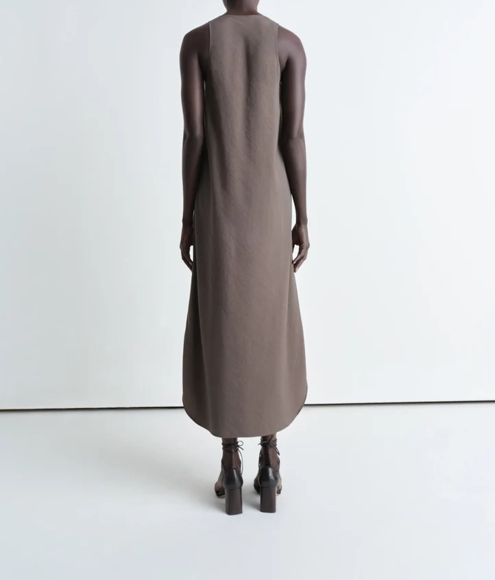 Lemaire Bias Cut Tank Dress In Brown