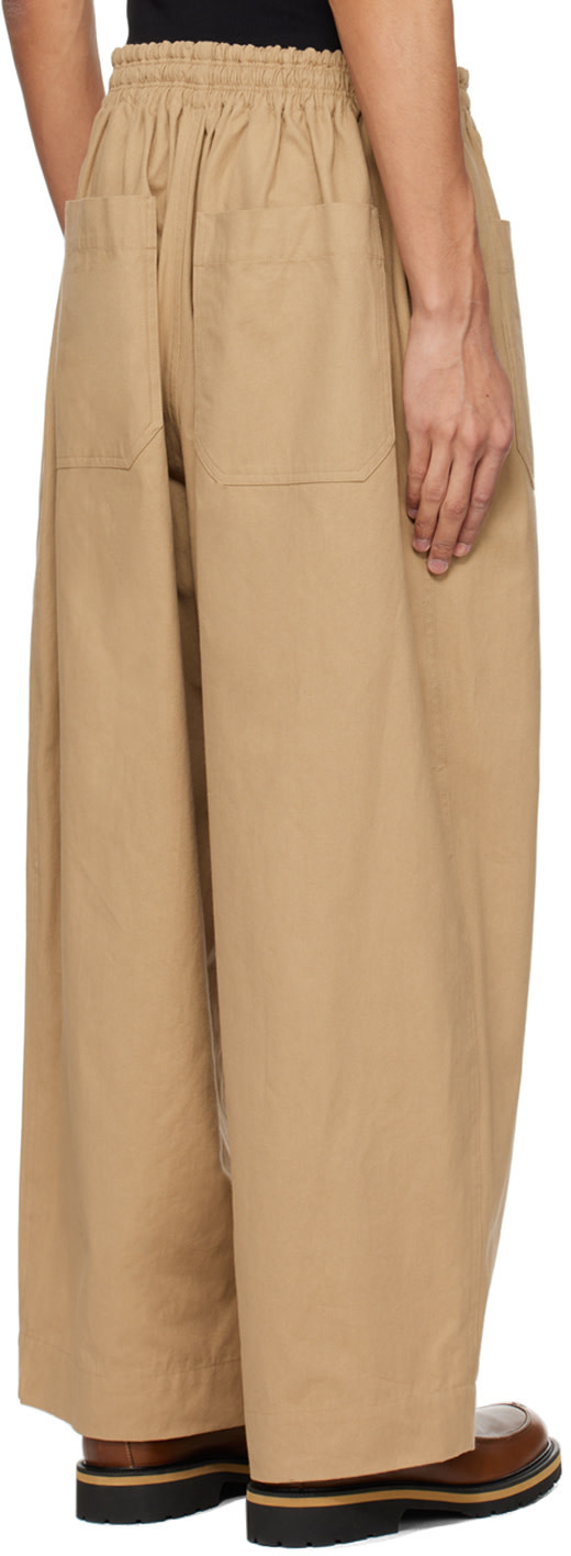 Hed Mayner Beige Patch Pocket Trousers In Nude