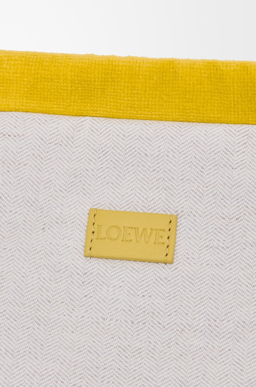 Loewe Medium Drawstring Pouch In Terrycloth In Yellow