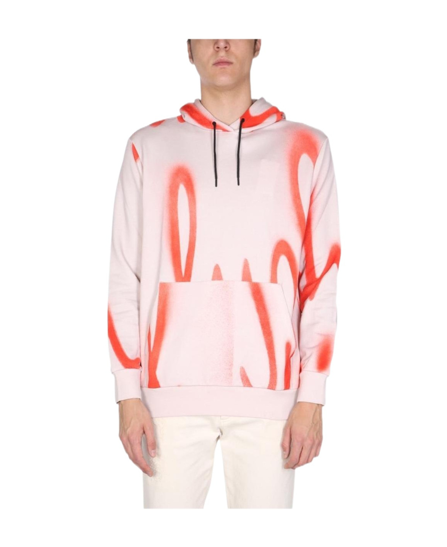 Paul Smith Logo-print Drawstring Hoodie In Pink
