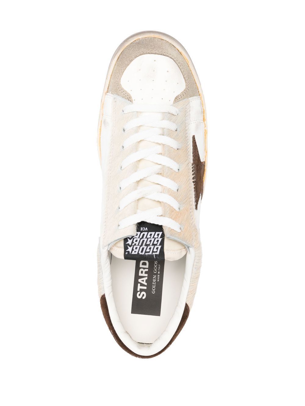 Golden Goose Mens Stardan In Nappa And Pony Skin With Brown Suede Star