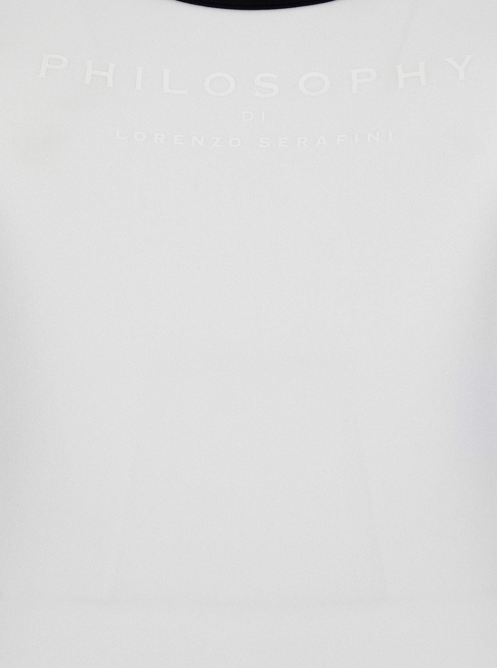 Philosophy Di Lorenzo Serafini White Costume With Crossed Straps And Lettering Logo In Tech Fabric Woman In White
