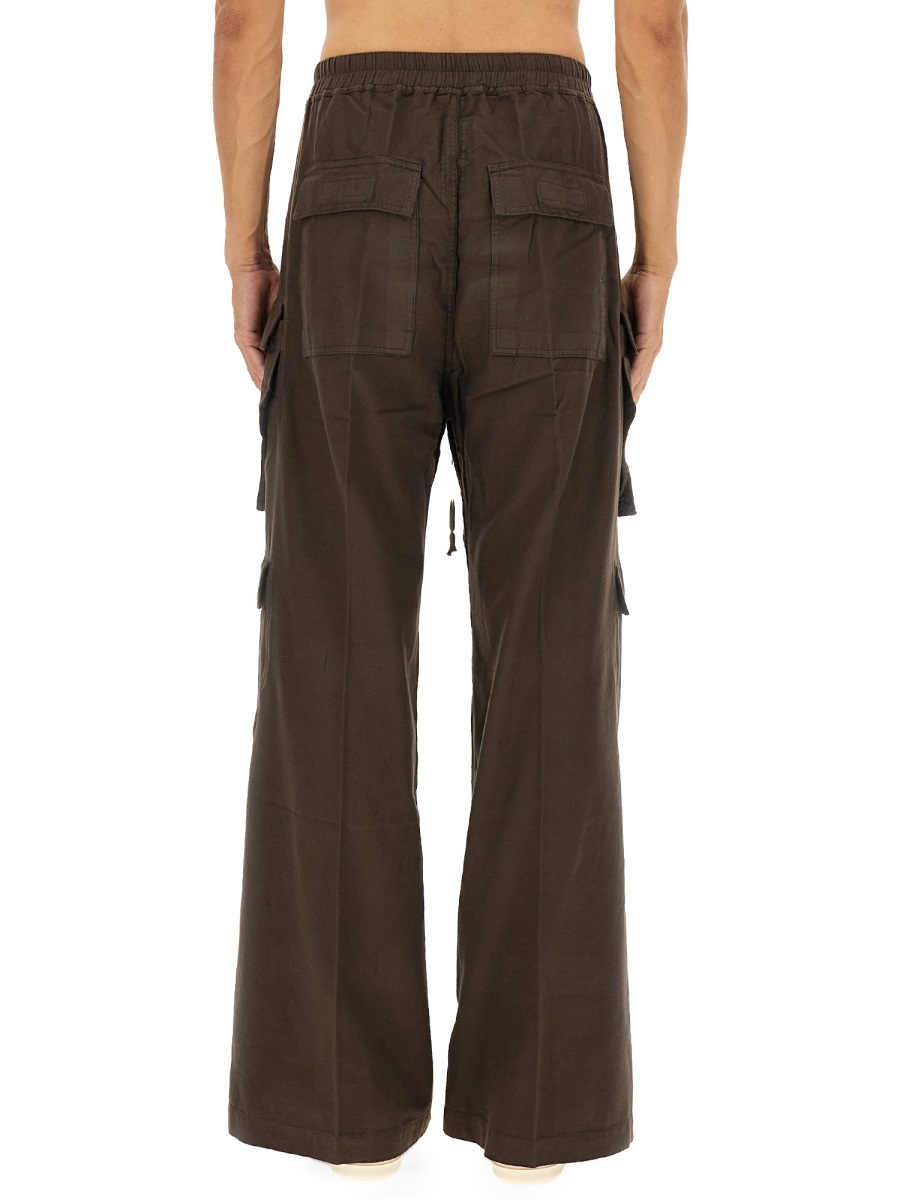 Rick Owens Drkshdw Cargo Wide-leg Trousers Full Length In Brown