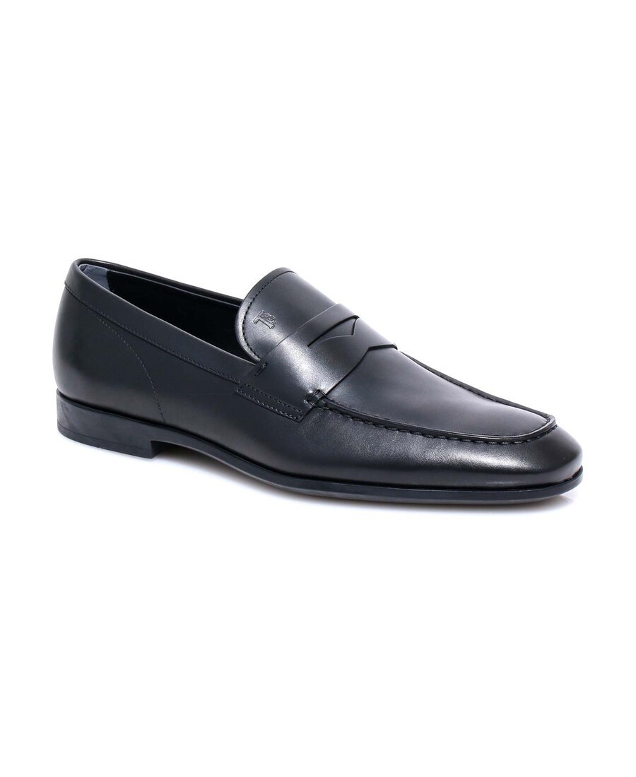Tod's Leather Loafer With Iconic Horsebit In Black