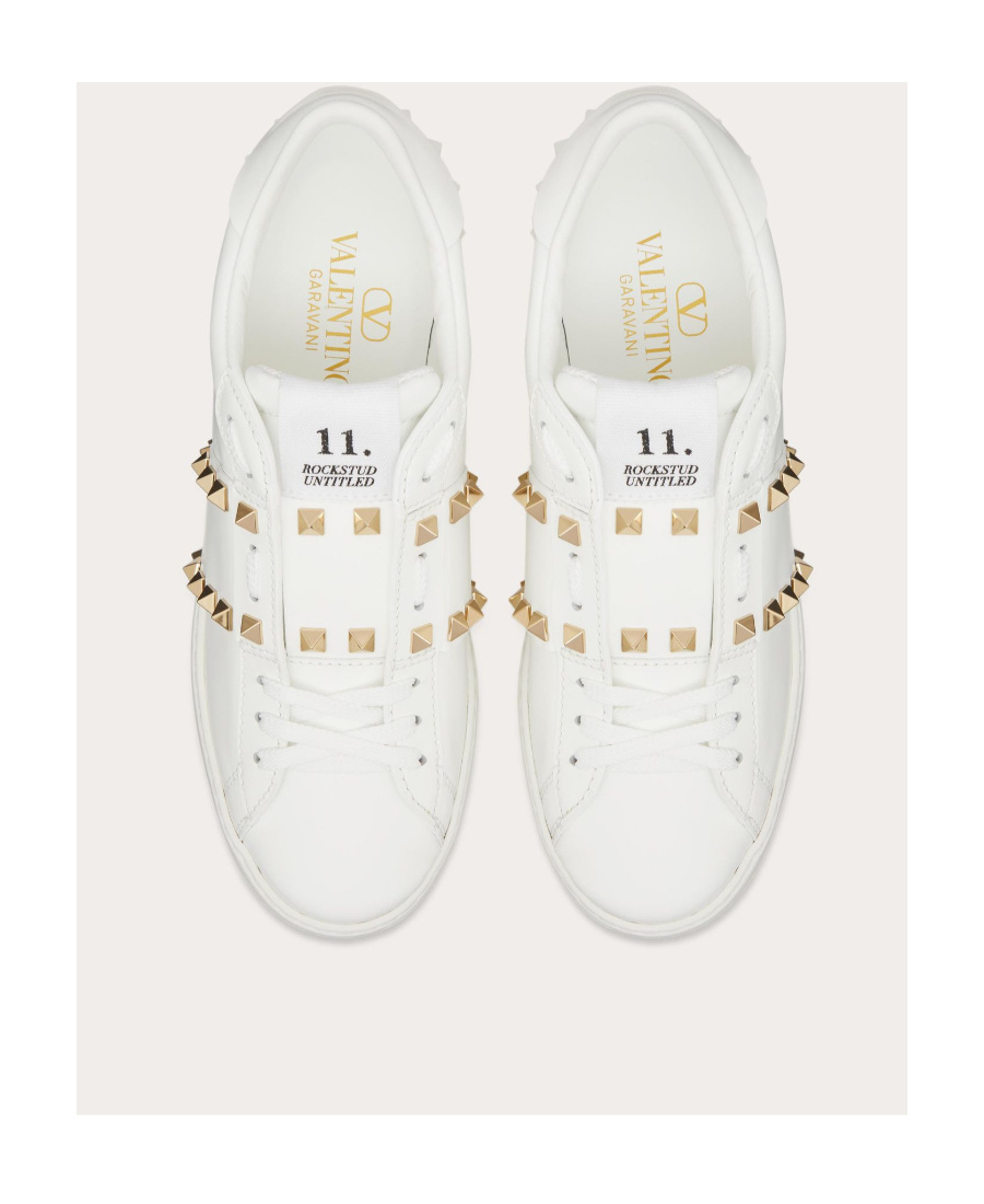 Valentino Open Disco 85mm Wedge Sneakers In White