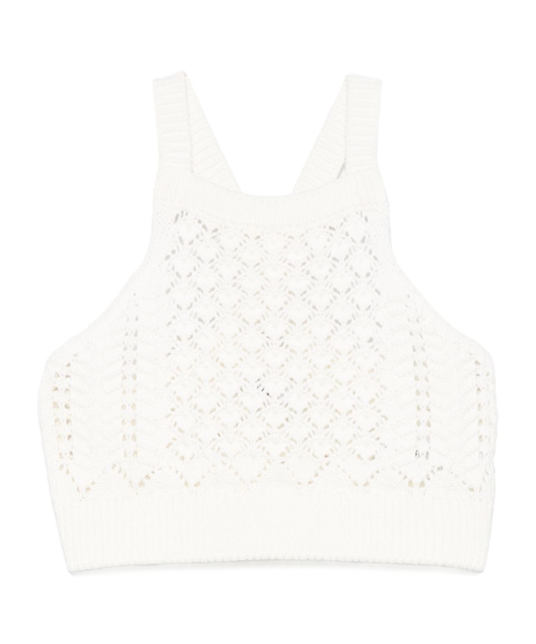 Il Gufo Cotton Crochet Top In White