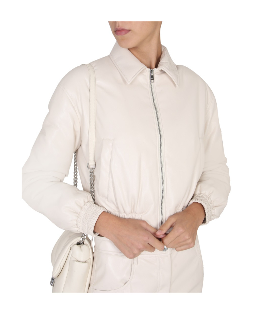 Msgm Collared Neck Jacket Elasticated Hem In Pink