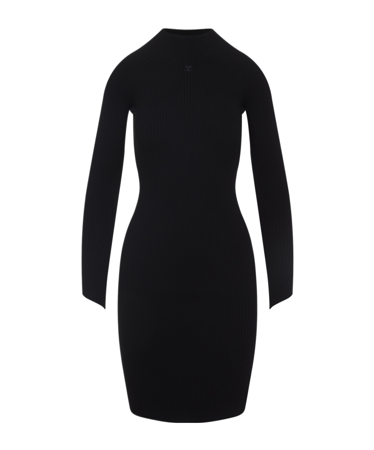 Courrèges Courreges Circle Rib Mini Dress Women In Black