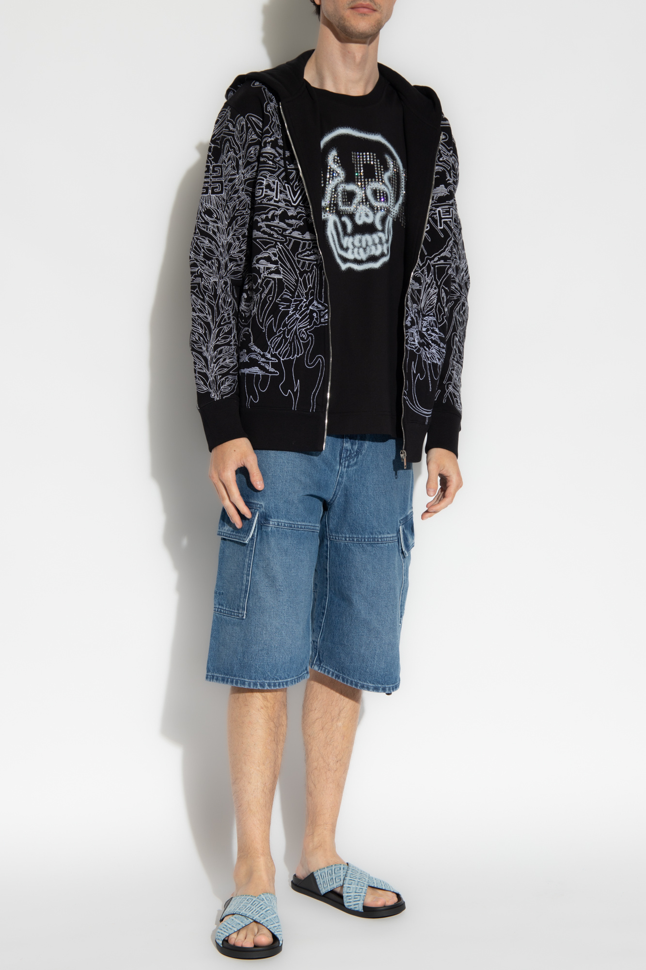Givenchy Men's Cotton Full Zip Hoodie In Black
