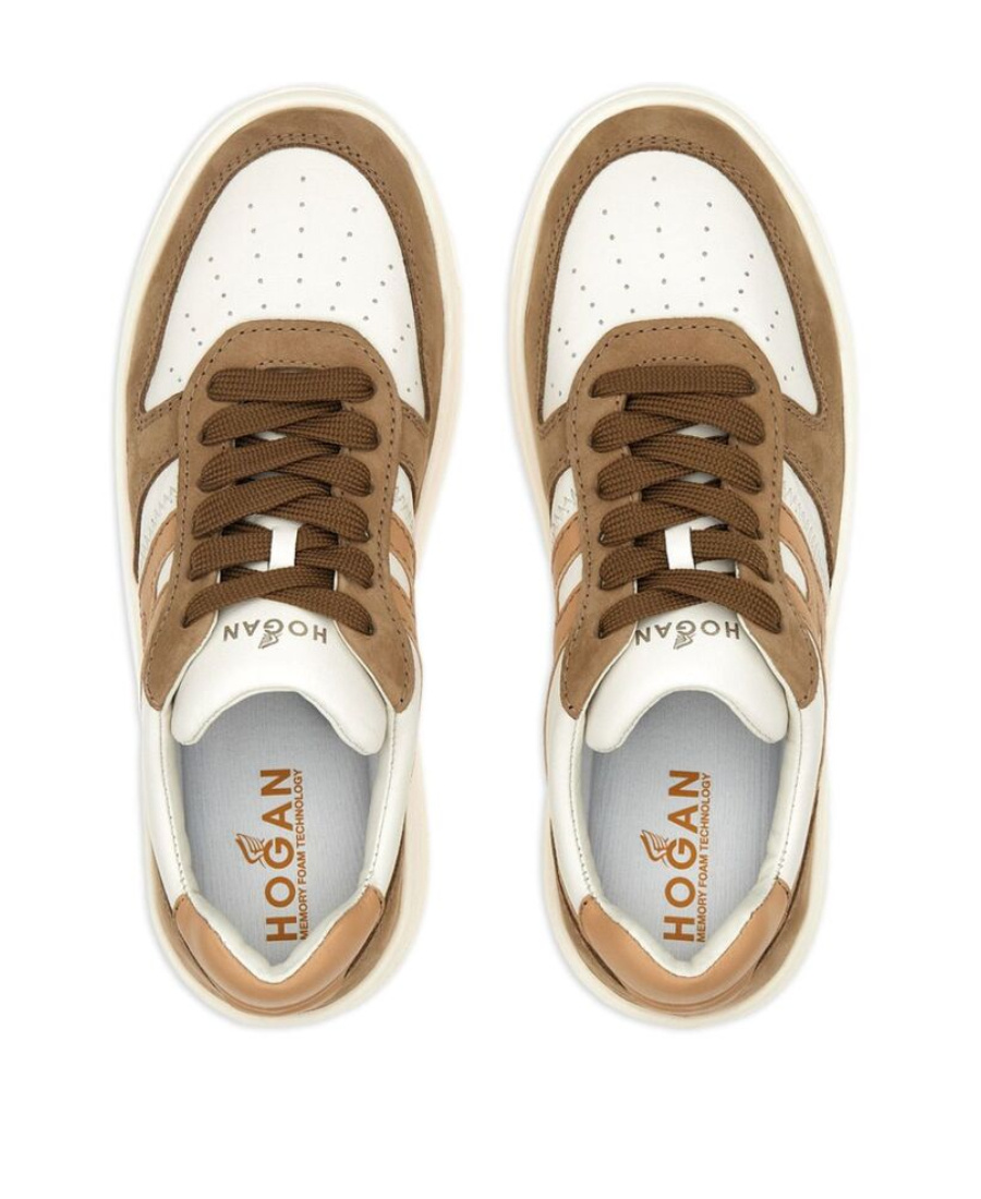 Hogan Logo-embellished Leather Sneakers In White