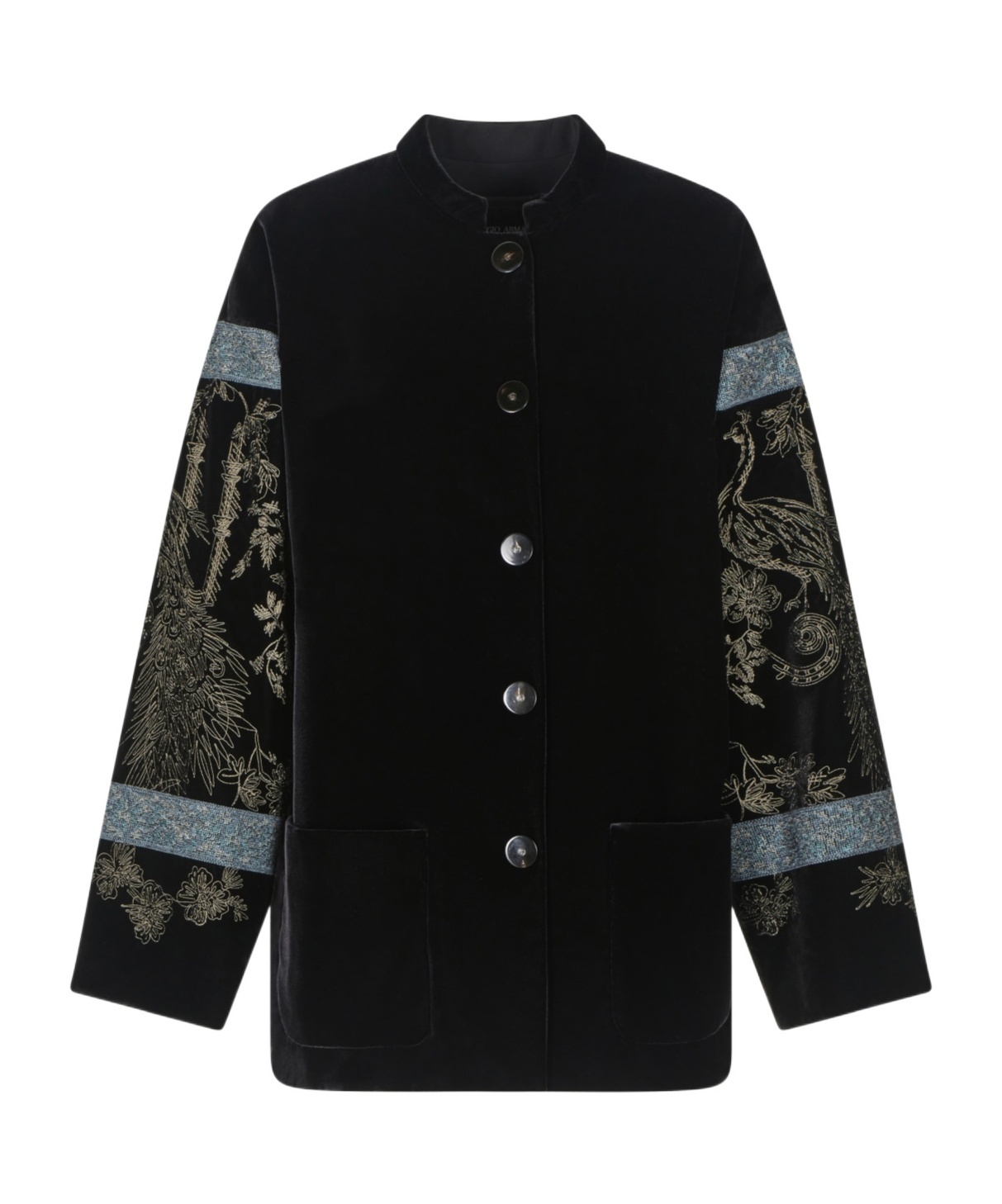 Giorgio Armani Long-sleeved Coat In Black