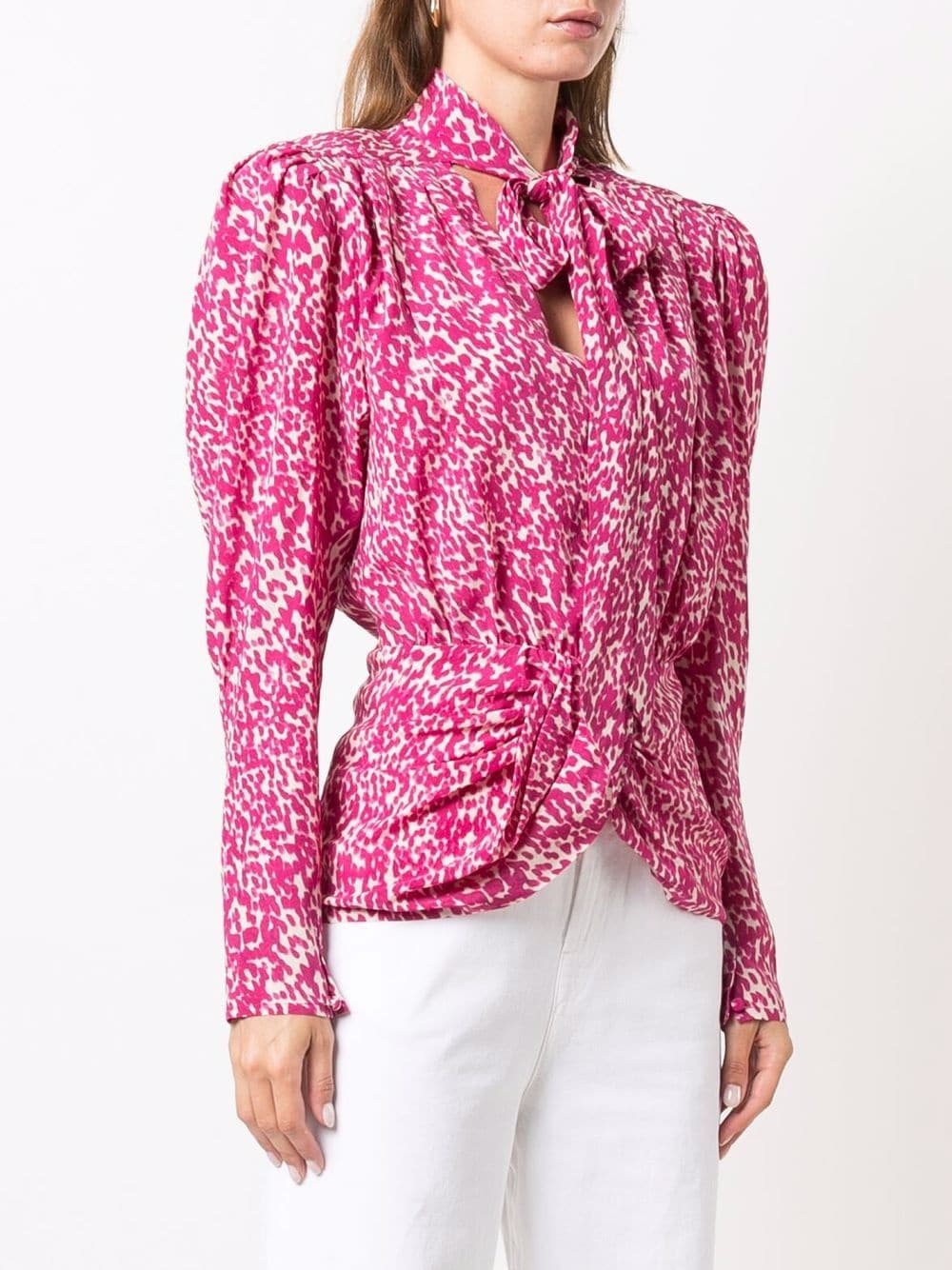ISABEL MARANT ABSTRACT-PRINT SILK BLOUSE