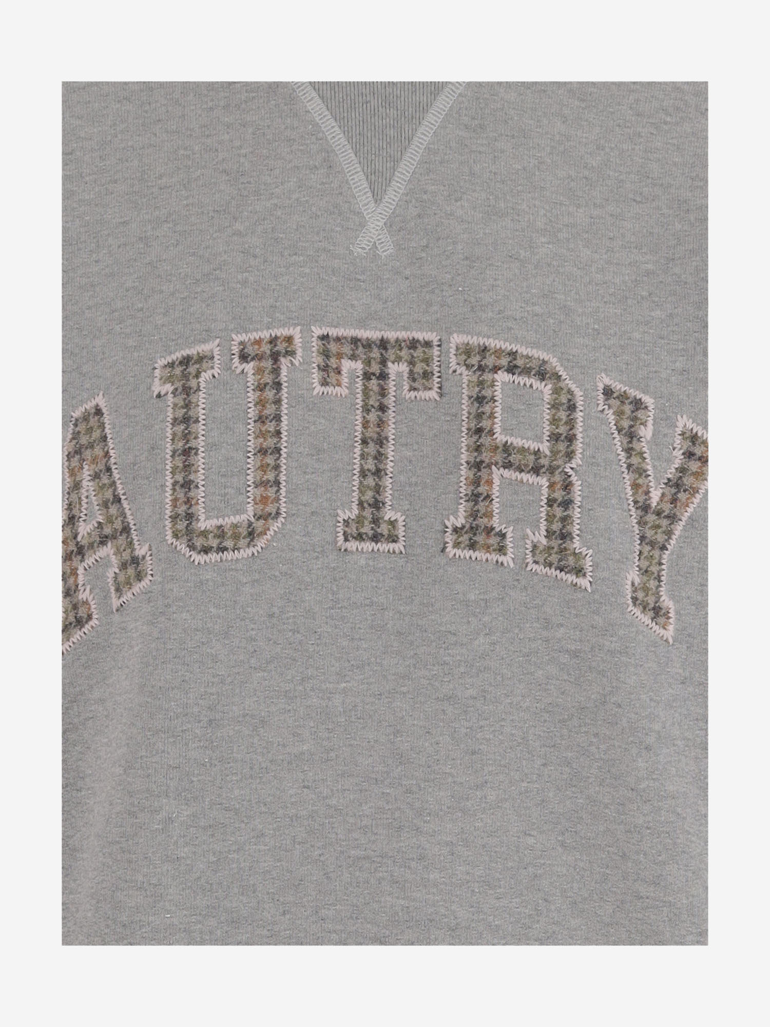 Autry Cotton Crew Neck Sweatshirt With Logo Lettering In Gray