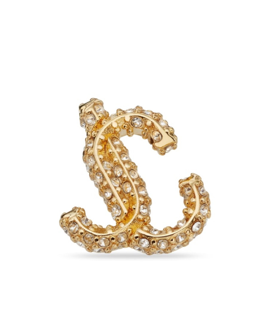 Jimmy Choo Crystal-embellished Jc Stud Earrings In Yellow
