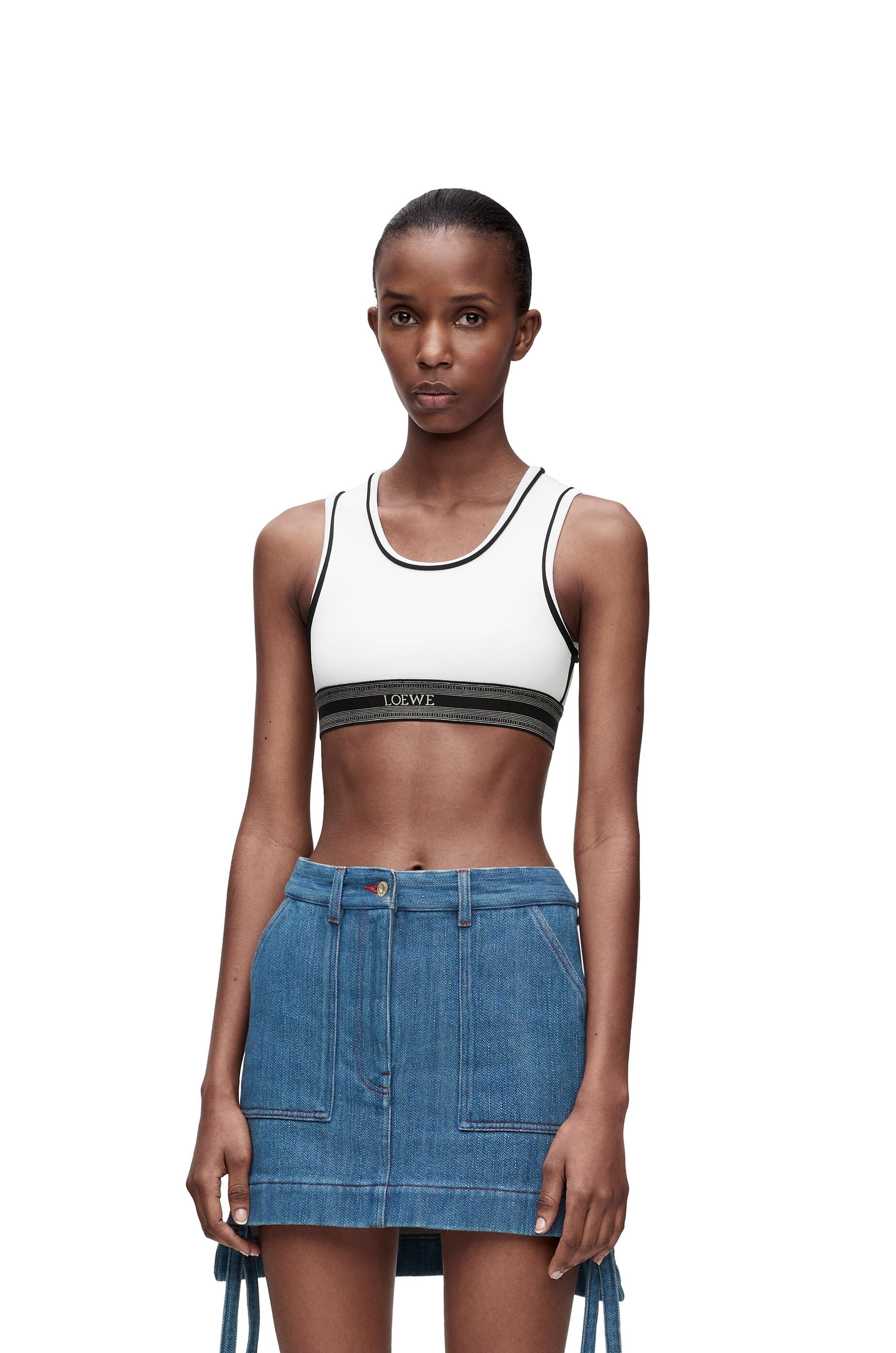 Loewe Stretch-ponte Sports Bra In White