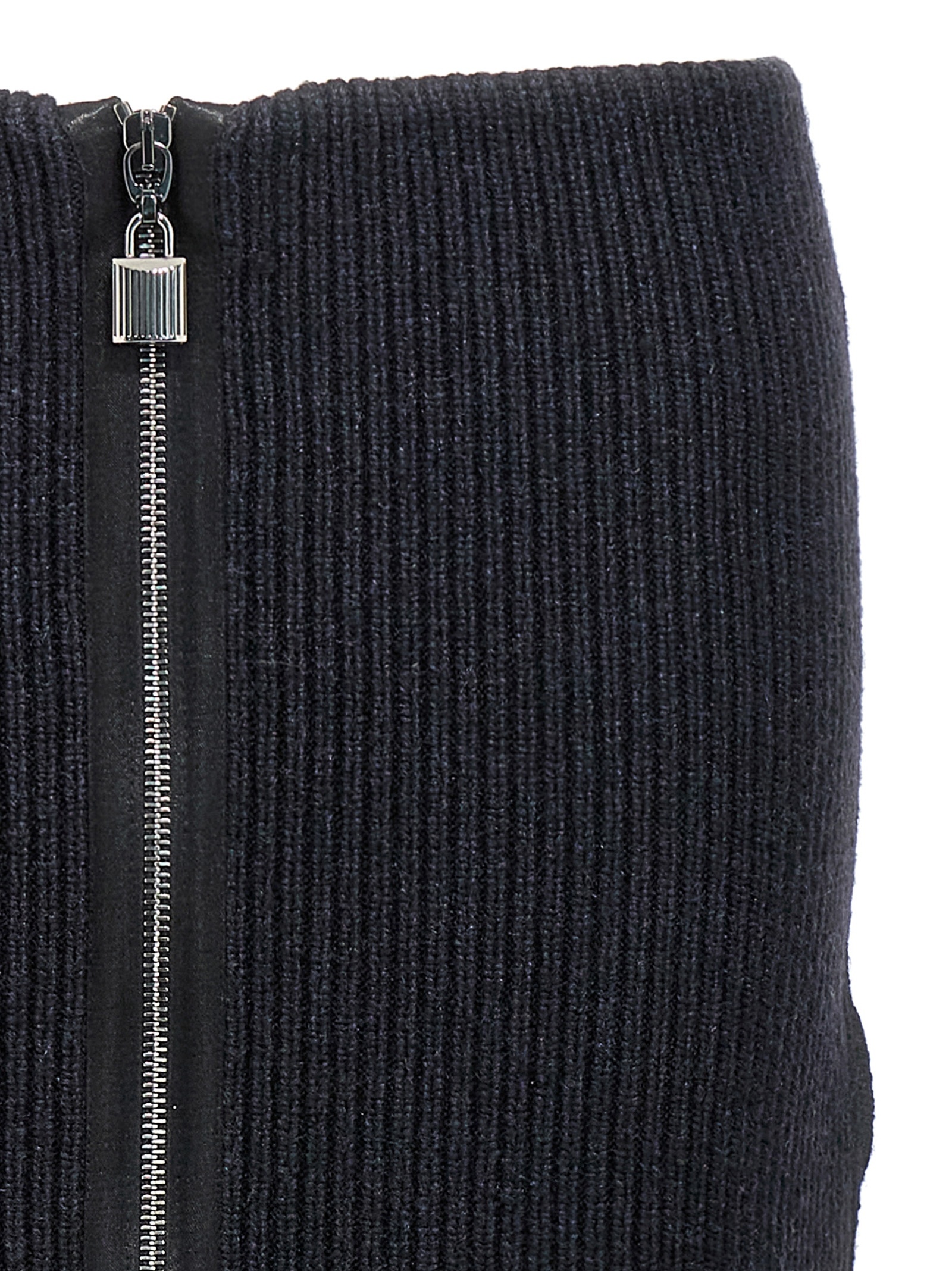 Tom Ford Panelled Leather And Cotton-blend Jersey Midi Skirt In Black