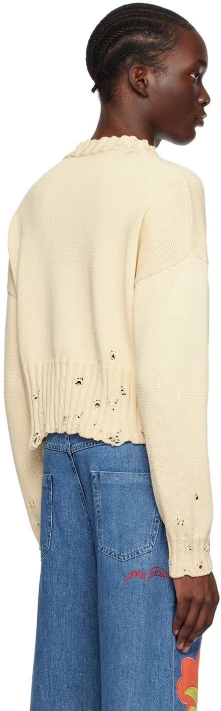 Shop Marni Round Neck Imitation Sweater In Nude
