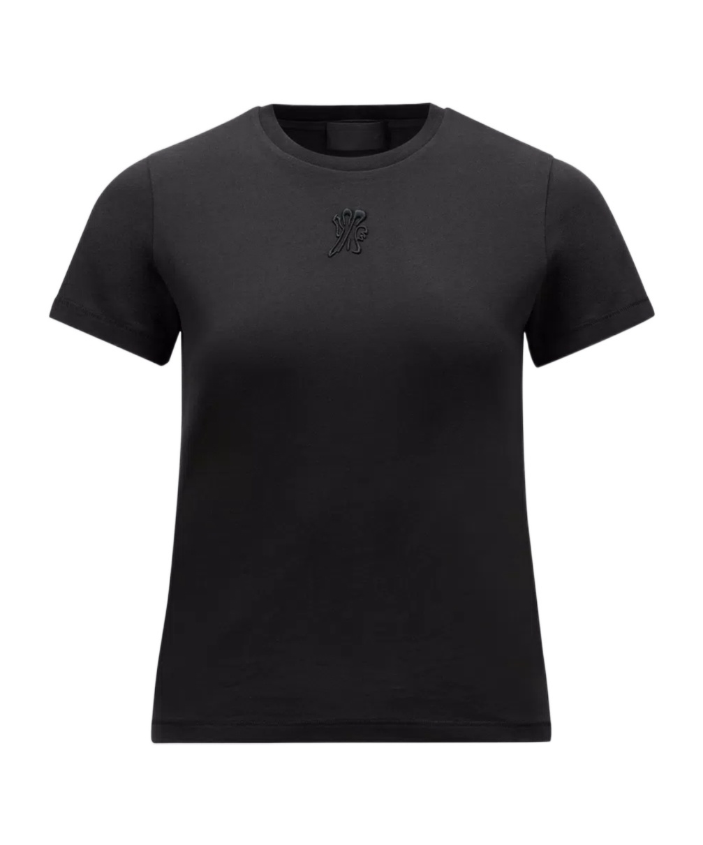 Moncler Logo Embroidered Crewneck T-shirt In Gray