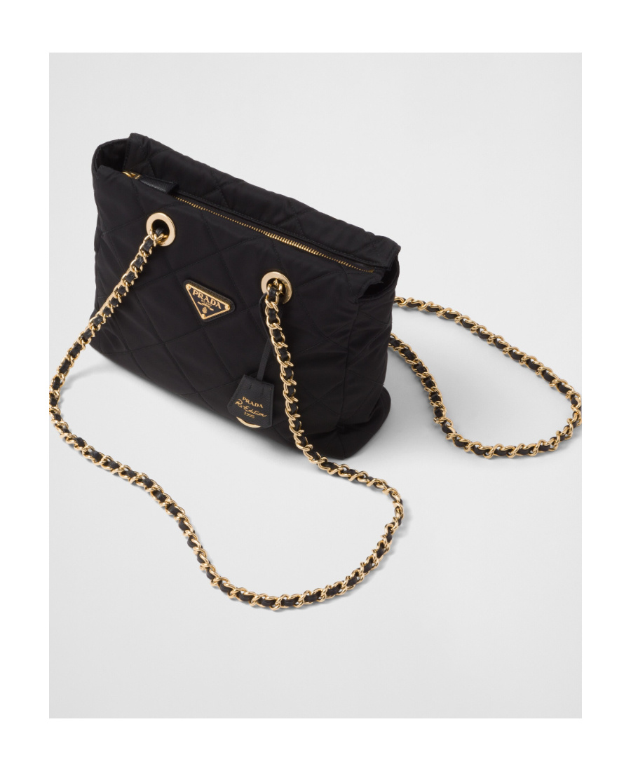 Prada Re-edition 1995 Chaine Small Re-nylon Tote Bag In Black