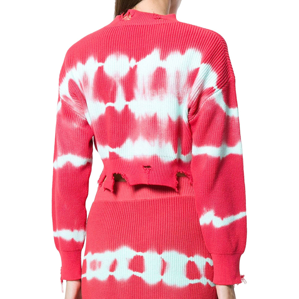 Msgm Imitation Old Knitted Pullover In Red