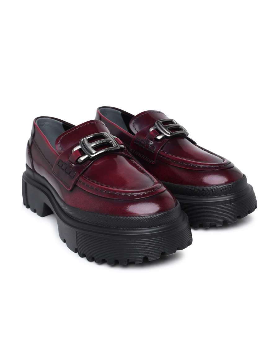 Hogan 40mm Slip-on Leather Loafers In Black