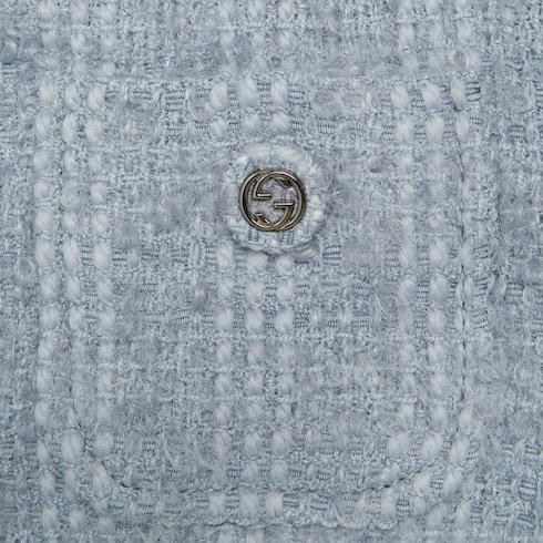 Gucci Interlocking G-buttons Tweed Jacket In Blue