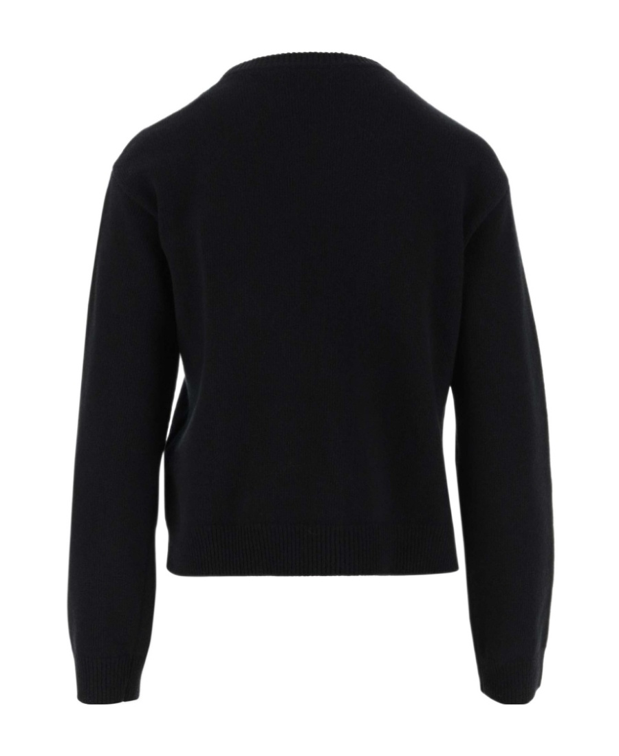 Valentino Long-sleeved Sweater In Black
