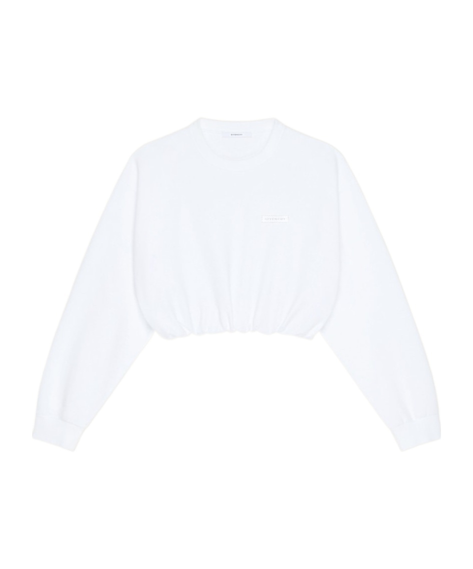 Givenchy Cropped Sweatshirt With Patches In Burgundy