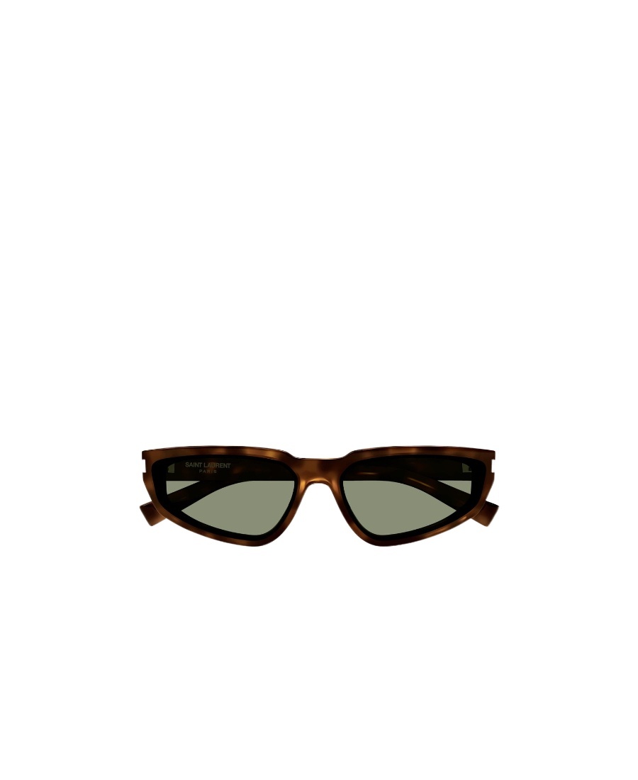 Saint Laurent Tortoiseshell-effect Rectangle-frame Sunglasses In Black