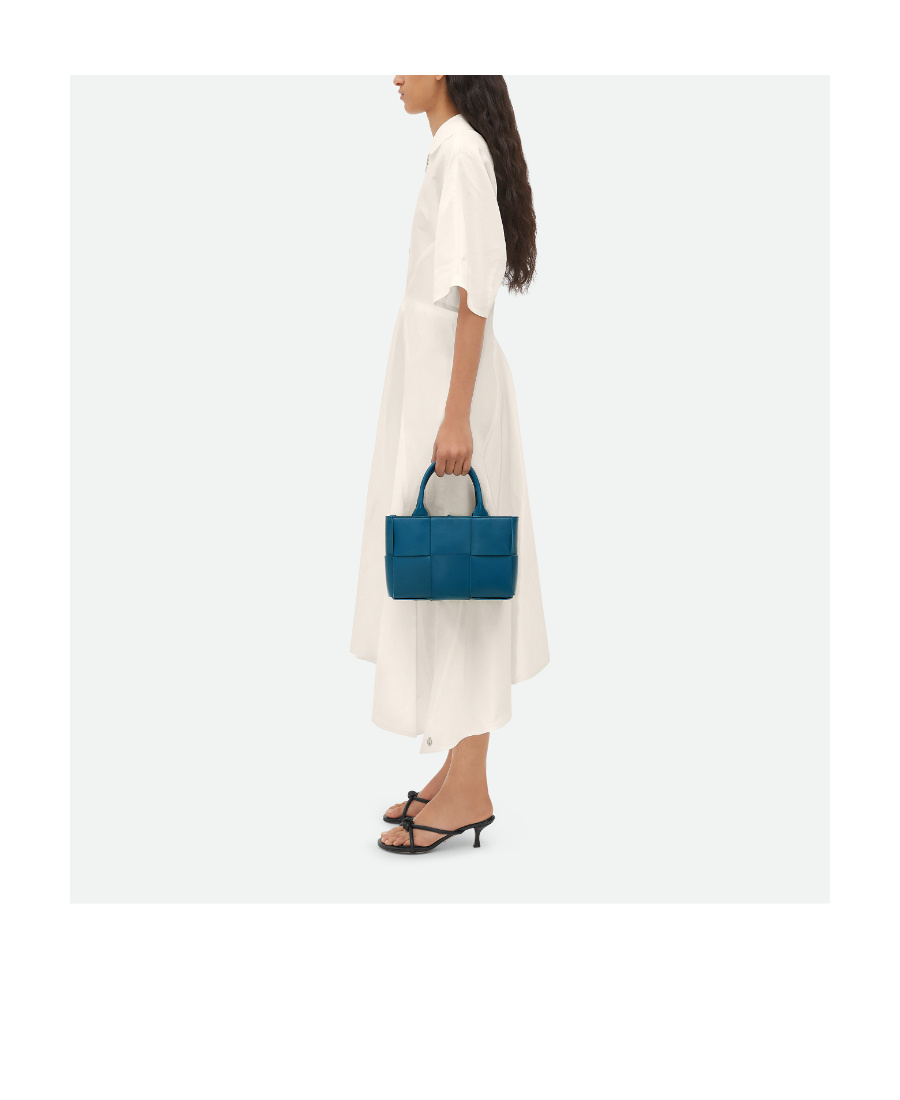 Bottega Veneta Small Andiamo Knitted Shoulder Bag In Blue