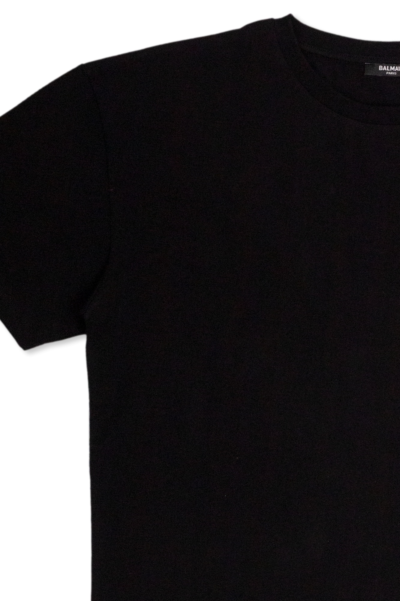 Balmain Embossed-logo Cotton T-shirt In Black