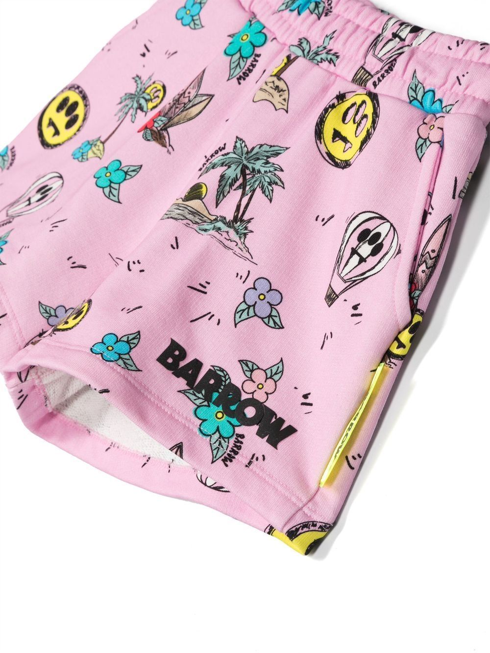 Barrow Graphic-print Track Shorts In Pink