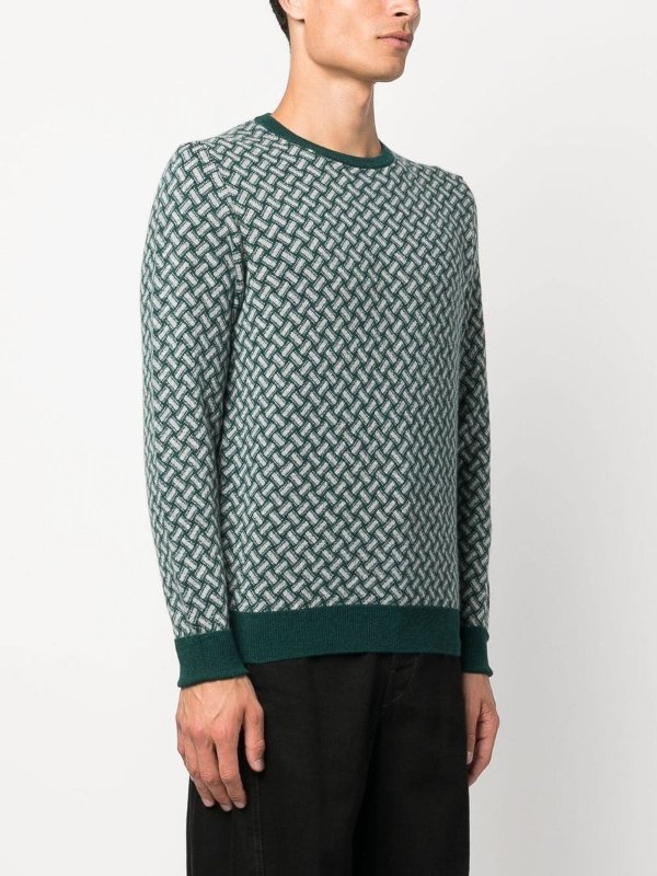 Drumohr Biscottino Crew-neck Cashmere Jumper In Green