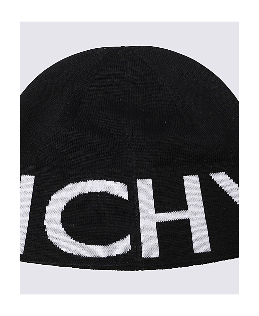 Givenchy Intarsia-knit Wool Beanie In Black