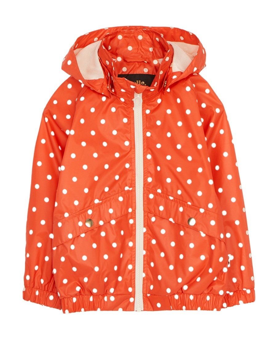 Shop Mini Rodini Dot-print Hooded Jacket In Orange